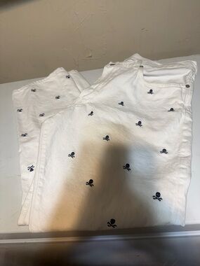 Polo by Ralph Lauren Navy Polo with White Skull-Print Pants